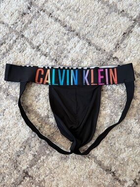 Calvin Klein Black Brief with Rainbow Logo Waistband
